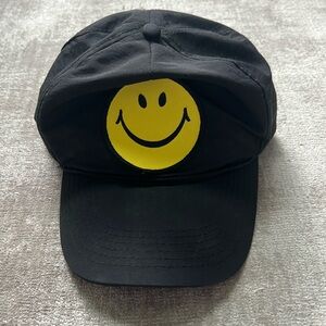 Aviator nation smiley face trucker hat black, EUC